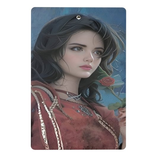 Niedliche Lady Mini-Zwischenablage Mini Klemmbrett (Rückseite)