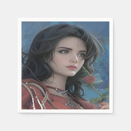 Niedliche Lady Paper Napkin Serviette (Vorderseite)