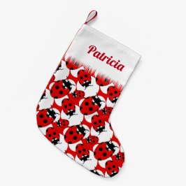 Niedliche Ladybird Gemustert Kleiner Weihnachtsstrumpf