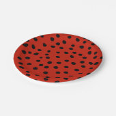 Niedliche Ladybird Watercolor Girls Sommer Geburts Pappteller (Schrägansicht)