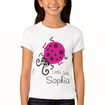 Niedliche Ladybuen-Mädchen nennen rosa weißen T - 