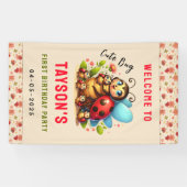 Niedliche Ladybug 1. Geburtstag | Bug Theme Party Banner (Horizontal)