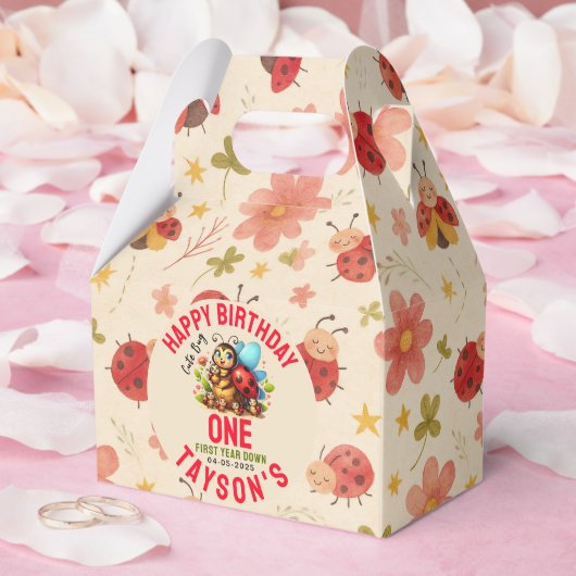 Niedliche Ladybug 1. Geburtstag | Bug Theme Party Geschenkschachtel (Hochzeit)
