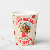 Niedliche Ladybug 1. Geburtstag | Bug Theme Party Pappbecher (Rückseite)