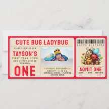 Niedliche Ladybug 1. Geburtstag | Bug Theme Ticket