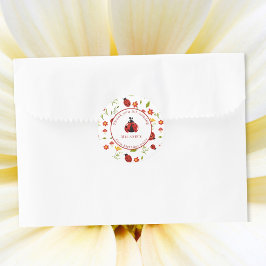 Niedliche Ladybug 1. Geburtstagsticker Runder Aufkleber