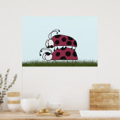 Niedliche Ladybug Art tiled You are my rock Poster (Küche)