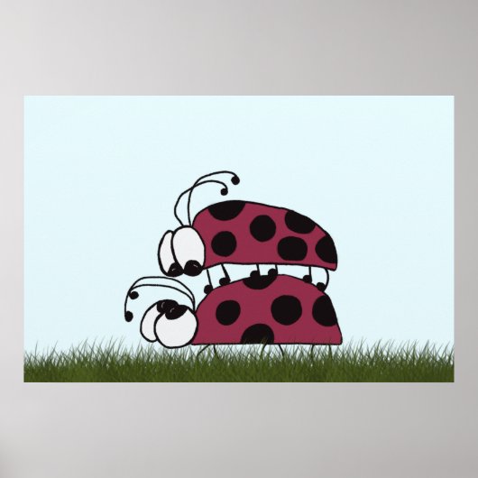 Niedliche Ladybug Art tiled You are my rock Poster (Vorne)