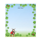 Niedliche Ladybug auf Light Blue Notizblock (Vorderseite)