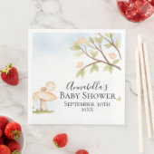 Niedliche Ladybug auf Mushroom Garden Theme Babydu Serviette (Beispiel)