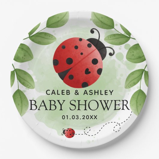 Niedliche Ladybug Baby Duschpapier Teller (Vorderseite)