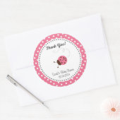 Niedliche Ladybug Babydusche Aufkleber Pink (Umschlag)