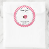 Niedliche Ladybug Babydusche Aufkleber Pink (Tasche)