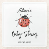 Niedliche Ladybug Babydusche Glasuntersetzer (Vorderseite)