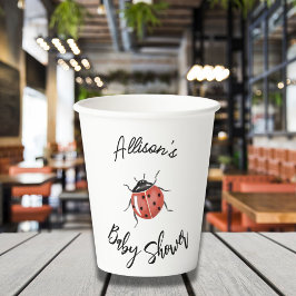 Niedliche Ladybug Babydusche Pappbecher