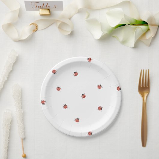 Niedliche Ladybug Babydusche Pappteller (Hochzeit)
