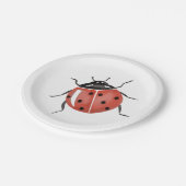 Niedliche Ladybug Babydusche Pappteller (Schrägansicht)