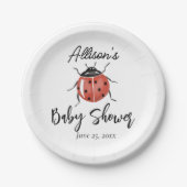 Niedliche Ladybug Babydusche Pappteller (Vorderseite)