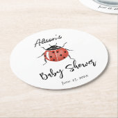 Niedliche Ladybug Babydusche Runder Pappuntersetzer (Angewinkelt)