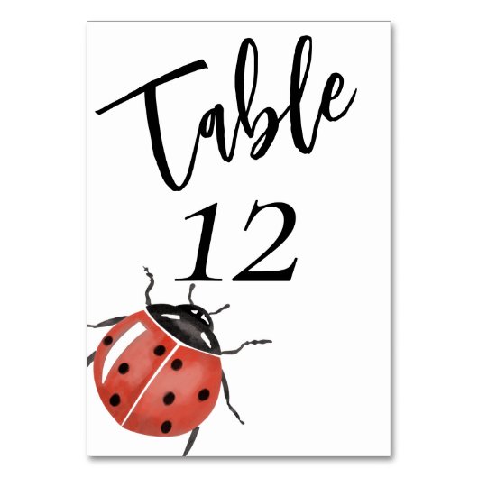 Niedliche Ladybug Babydusche Tischnummer (Vorderseite)