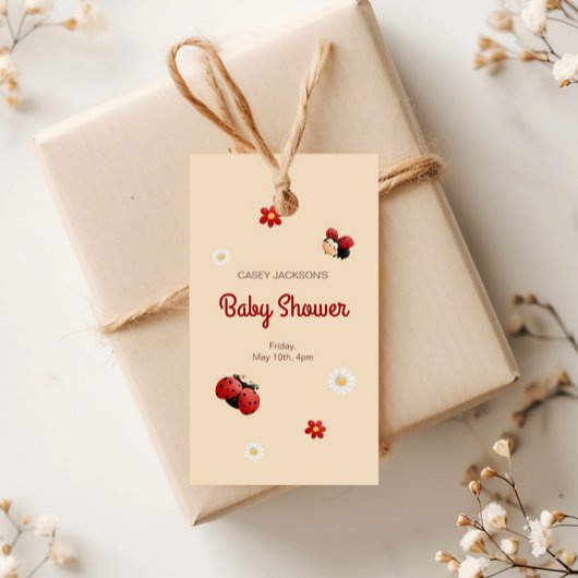 Niedliche Ladybug Blume Kinderdusche Geschenkanhänger