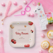 Niedliche Ladybug Blume Kinderdusche Pappteller (Party)