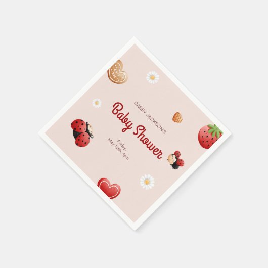 Niedliche Ladybug Blume Kinderdusche Serviette (Ecke)