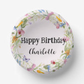 Niedliche Ladybug Butterfly Daisy floral Rustikale Pappteller (Vorderseite)