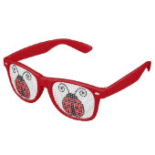 Niedliche Ladybug Cool Retro Red Partybrille (Schrägansicht)
