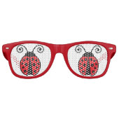Niedliche Ladybug Cool Retro Red Partybrille (Vorderseite)