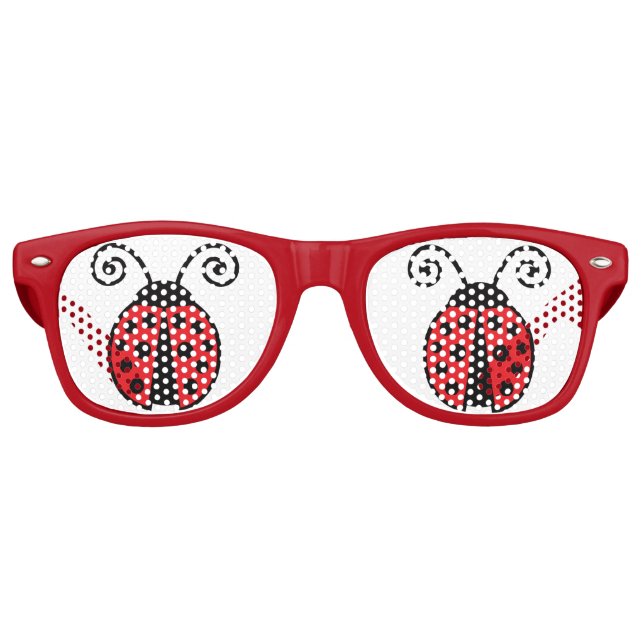 Niedliche Ladybug Cool Retro Red Partybrille (Vorderseite)