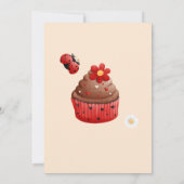 Niedliche Ladybug Cupcake Blume Kinderdusche Einladung (Rückseite)