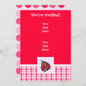 Niedliche Ladybug Einladung (Vorne/Hinten)