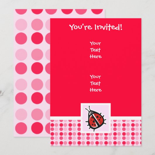 Niedliche Ladybug Einladung (Vorne/Hinten)