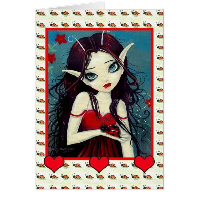 Niedliche Ladybug Fairy Card (Vorne)