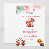 NIEDLICHE LADYBUG GEBURTSTAGSPARTEEINLADUNG EINLADUNG (Vorne/Hinten)