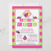 Niedliche Ladybug Girls Kinderdusche Einladung (Vorderseite)