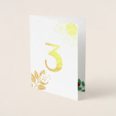 Niedliche Ladybug-Goldfohlen-Nummer Geburtstag Folienkarte (Vorderseite)