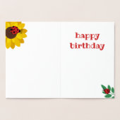 Niedliche Ladybug-Goldfohlen-Nummer Geburtstag Folienkarte (Innenseite)