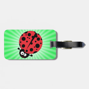 Niedliche Ladybug; grün Gepäckanhänger