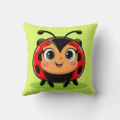 Niedliche Ladybug-Illustration Kissen (Rückseite)