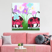 Niedliche Ladybug-Illustration Leinwanddruck (Insitu (Wohnzimmer))