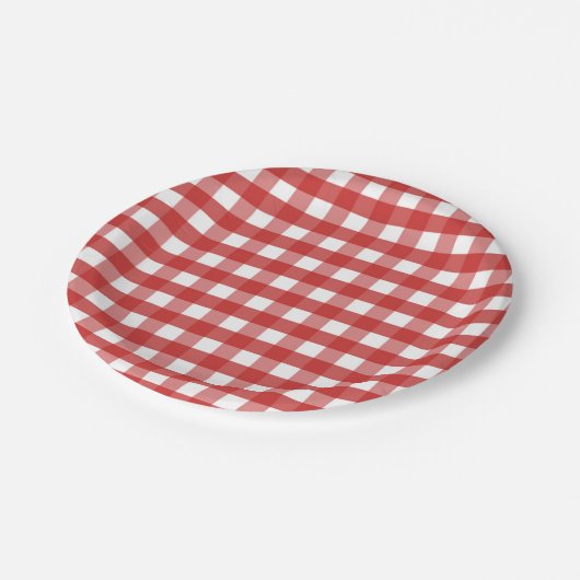 Niedliche Ladybug Karierte Picnic-Teller Pappteller (Schrägansicht)