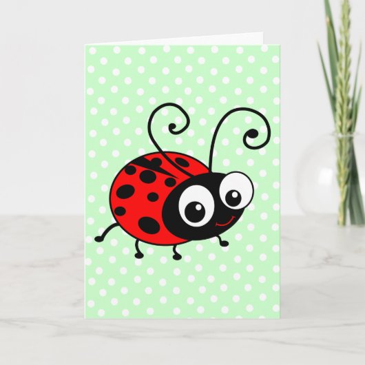 Niedliche Ladybug Karte (Vorderseite)