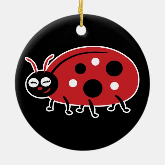 Niedliche Ladybug Keramik Ornament (Hinten)