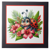 Niedliche Ladybug Liebhaber von Insekten Fliese (Vorderseite)