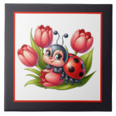 Niedliche Ladybug Liebhaber von Insekten Fliese (Vorderseite)