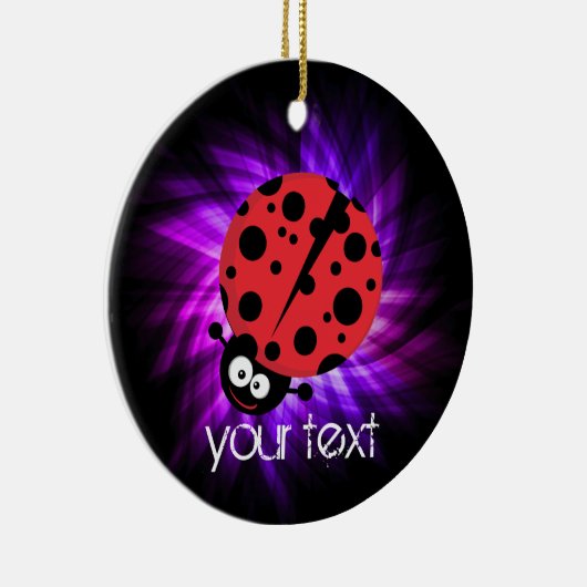 Niedliche Ladybug; Lila Keramik Ornament (Rechts)