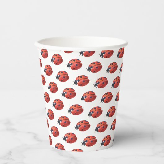 Niedliche Ladybug Musterpapierkopplungen Pappbecher (Vorderseite)