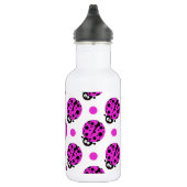 Niedliche Ladybug, Neon Lila & White Polka Dots Trinkflasche (Rechts)
